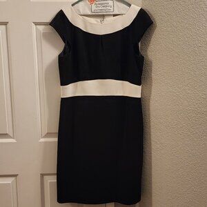 Tahari Arthur S. Levine dress in Black with White trim, Size 14
